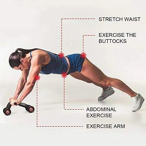 Anti Skid Four Wheel Total Body AB Roller Exerciser for Abdominal & Stomach Exercise