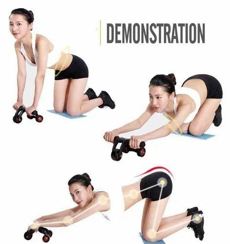 Anti Skid Four Wheel Total Body AB Roller Exerciser for Abdominal Stomach Exercise