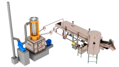 Automatic Continuous Namkeen Fryer With Wooden Based Thermic Boiler