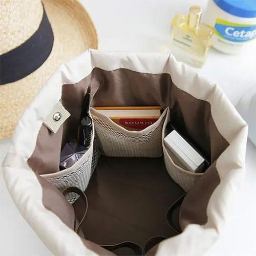Bag Cosmatic Round Women Travel Dresser Pouch Polyester Waterproof Makeup Cosmetic Bag