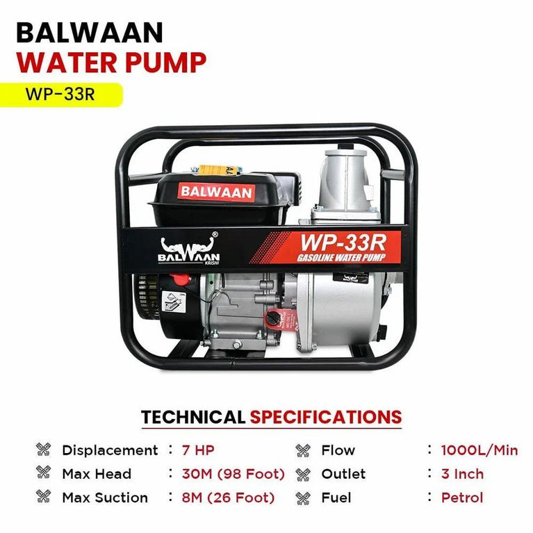 Balwaan WP-33R 7HP Water Pump