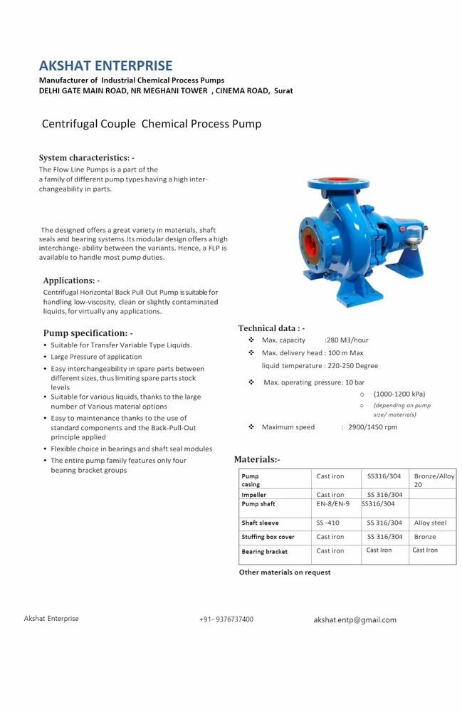 Chemical Process Centrifugal Pump