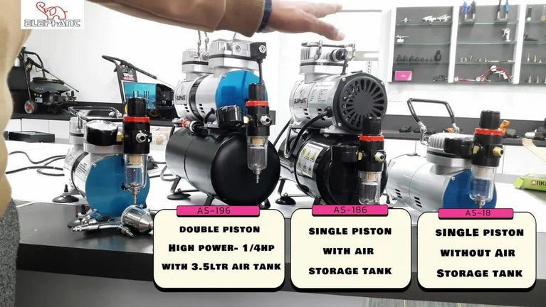 Combo Elephant mini air compressor AS-18 + Painter Airbrush AB-19