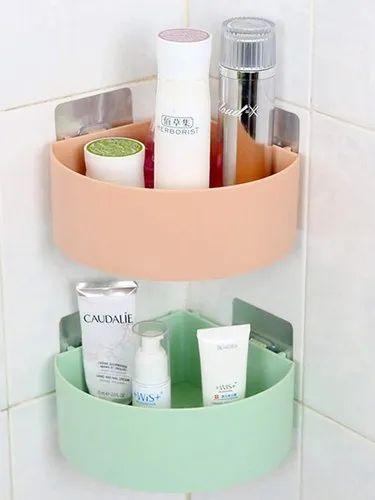 Corner Shelf Bathroom Kitchen Rack Self Adhesive Shower Caddy Plastic Wall Triangle