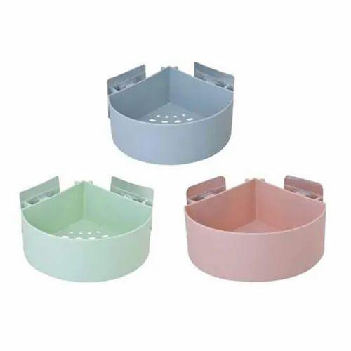 Corner Shelf Bathroom Kitchen Rack Self Adhesive Shower Caddy Plastic Wall Triangle
