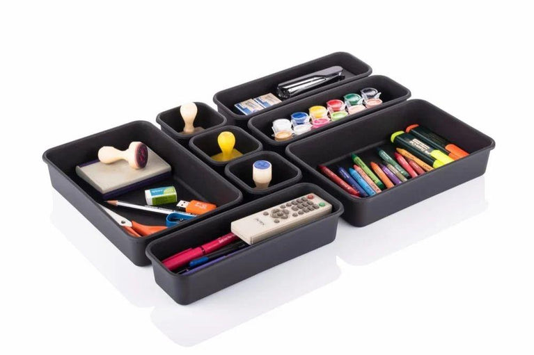 Cutlery Drawer Tray 8pcs Set - Stackable Drawer Organizer Trays Set