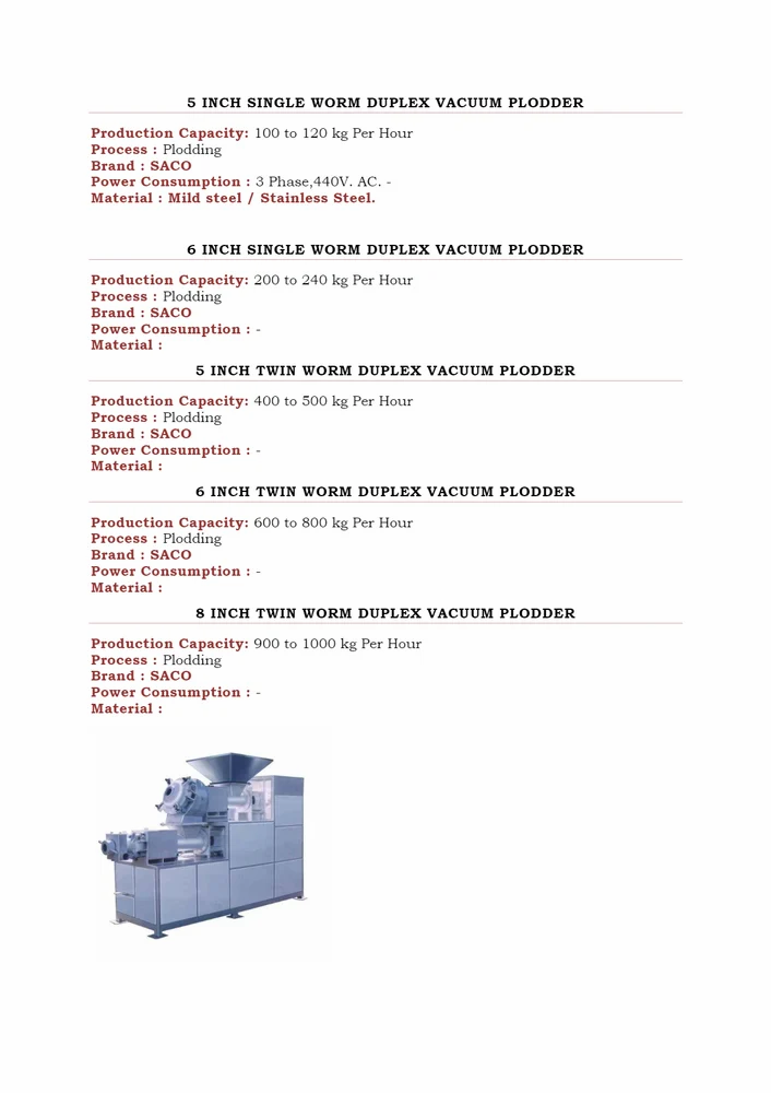 Duplex Vacuum Type Soap Plodder Machine