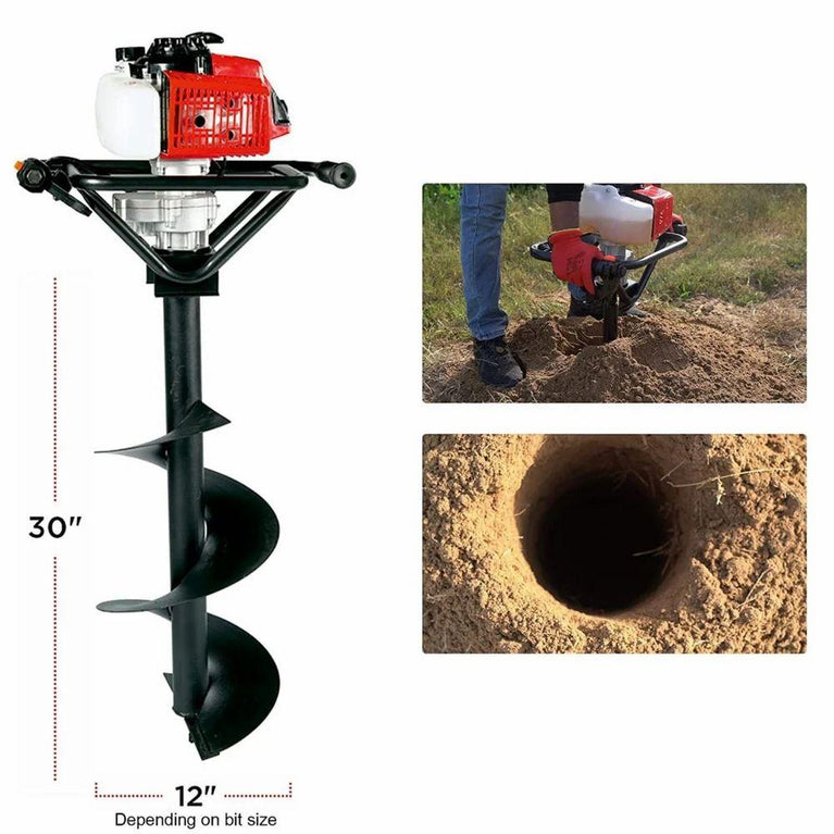 Earth Auger 68 cc with 8 inch and 12 inch Bit