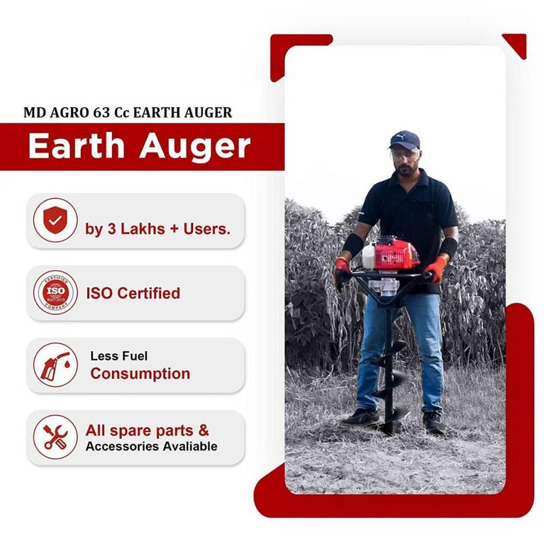 Earth Auger 68 cc with 8 inch and 12 inch Bit