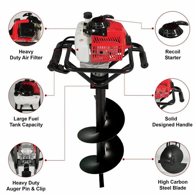 Earth Auger 68 cc with 8 inch and 12 inch Bit