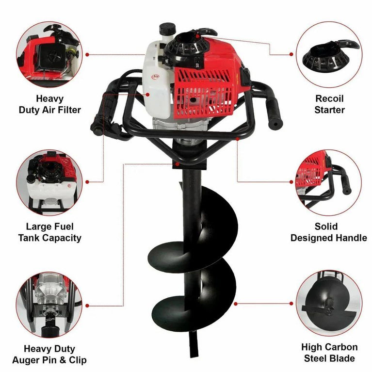 Earth Auger Wheel Type 3.5 HP / 68 Cc