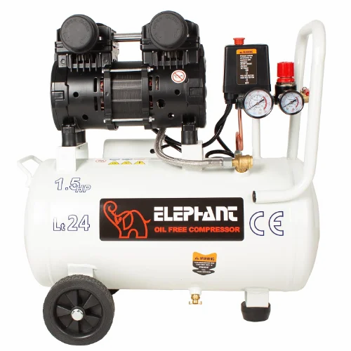 Elephant 1.5 HP Oil Free & Noiseless Air Compressor 24 Litre 100% Copper Winding (AC24DC).