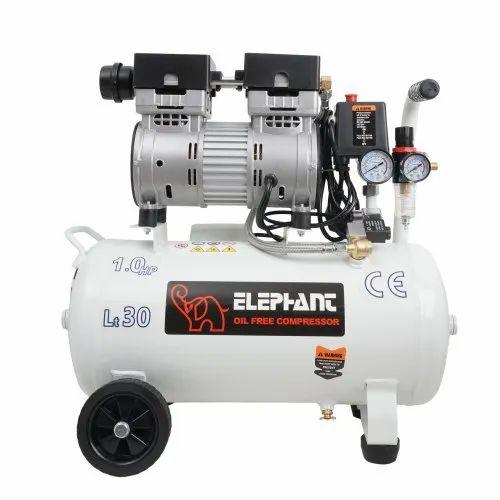 Elephant 1 HP Oil Free & Noiseless Air Compressor 30 Litre 100% Copper Winding (AC30DC)