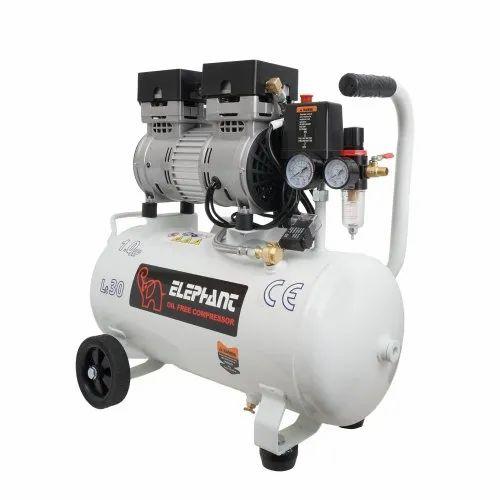 Elephant 1 HP Oil Free & Noiseless Air Compressor 30 Litre 100% Copper Winding (AC30DC)