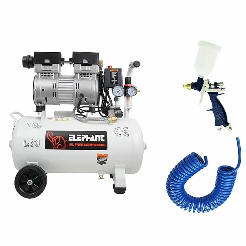 Elephant 1 HP Oil Free & Noiseless Air Compressor 30 Litre 100% Copper Winding with PS03