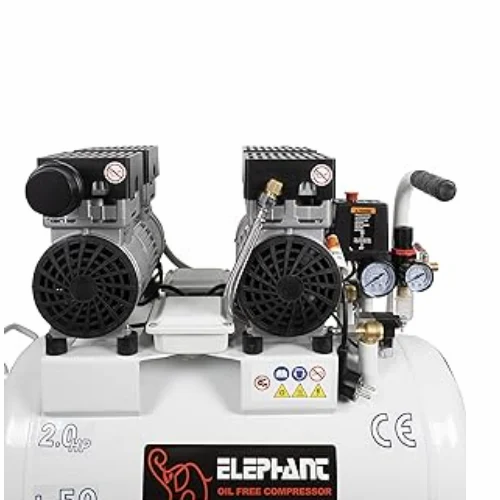 Elephant 2 HP Oil Free & Noiseless Wall Painting Double Head Air Compressor 50 Litre 100% PS-01