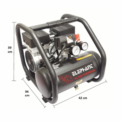Elephant Oil free & Noiseless Air Compressor 6 Ltr. and Painter Popular Spray Gun PS 02