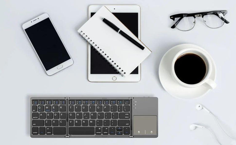Foldable Bluetooth Keyboard - Multi-device Foldable Bluetooth Keyboard With Touchpad