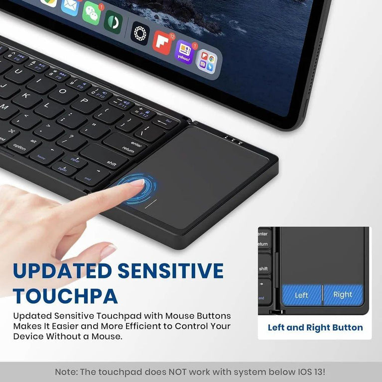 Foldable Bluetooth Keyboard - Multi-device Foldable Bluetooth Keyboard With Touchpad