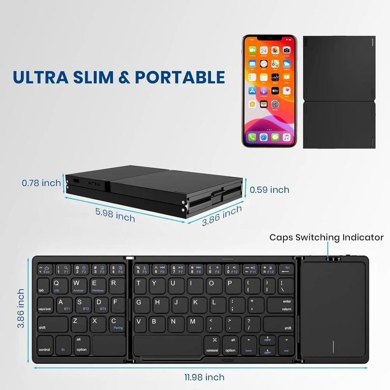 Foldable Bluetooth Keyboard - Multi-device Foldable Bluetooth Keyboard With Touchpad