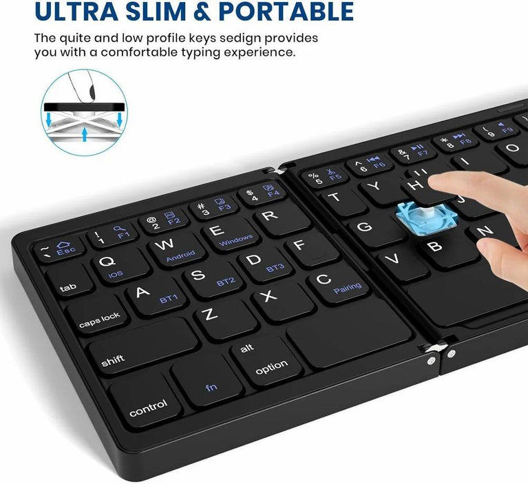 Foldable Bluetooth Keyboard - Multi-device Foldable Bluetooth Keyboard With Touchpad