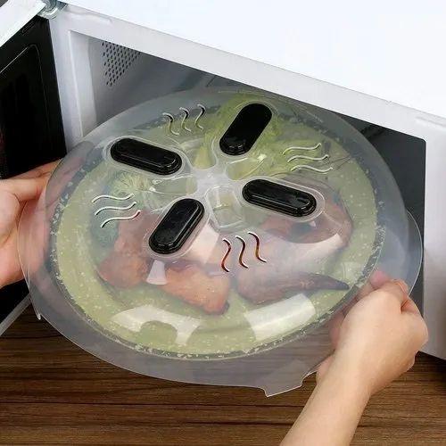Hower Cover For Microwave Food Splash Guard Hover Cover With Steam Vents Magnetic Splatter Lid