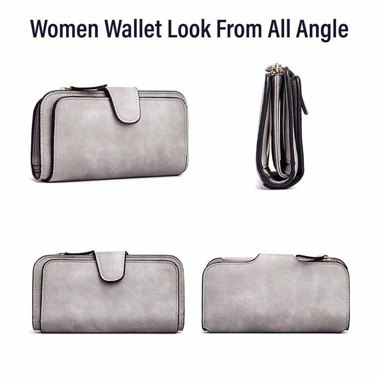 LADIES CLUTCH WALLET BIG - Women's Long Leather Wallet