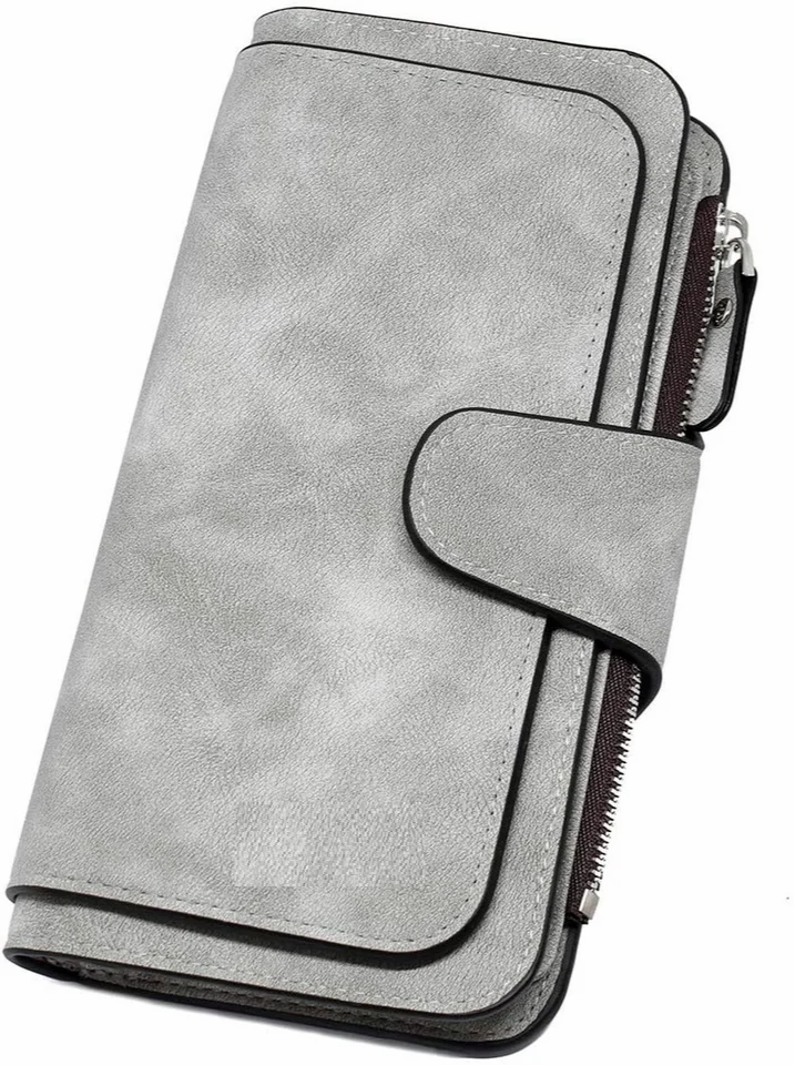 LADIES CLUTCH WALLET BIG - Women's Long Leather Wallet