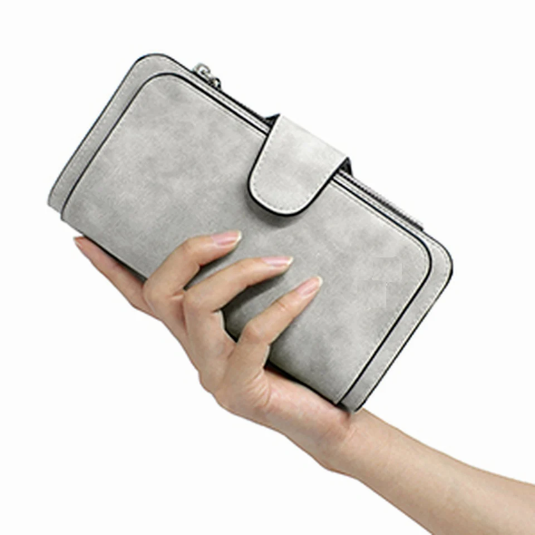 LADIES CLUTCH WALLET BIG - Women's Long Leather Wallet