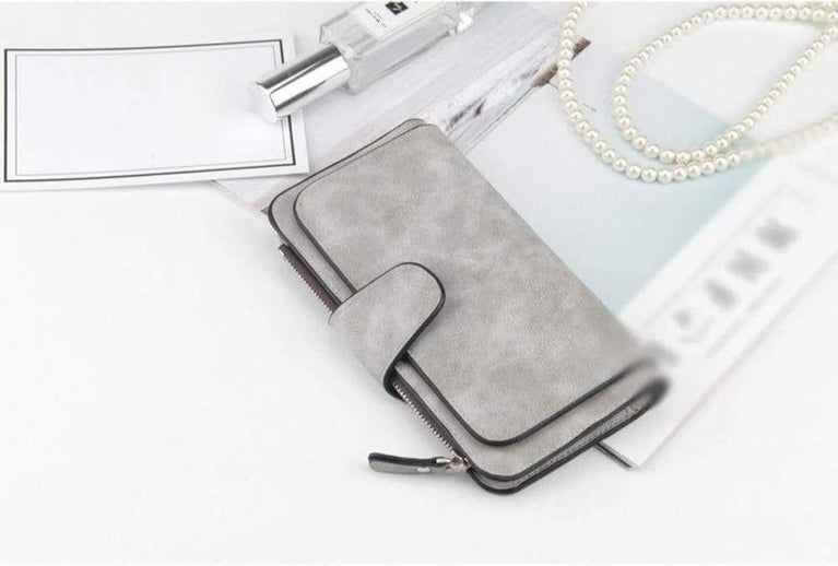 LADIES CLUTCH WALLET BIG - Women's Long Leather Wallet