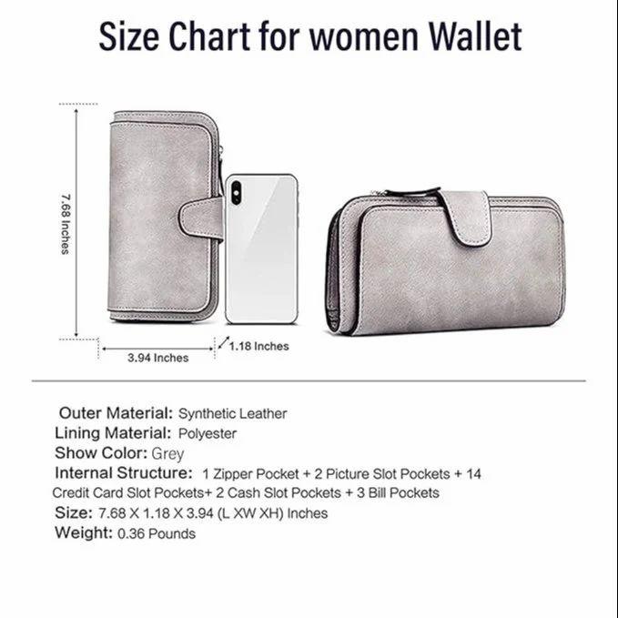 LADIES CLUTCH WALLET BIG - Women's Long Leather Wallet