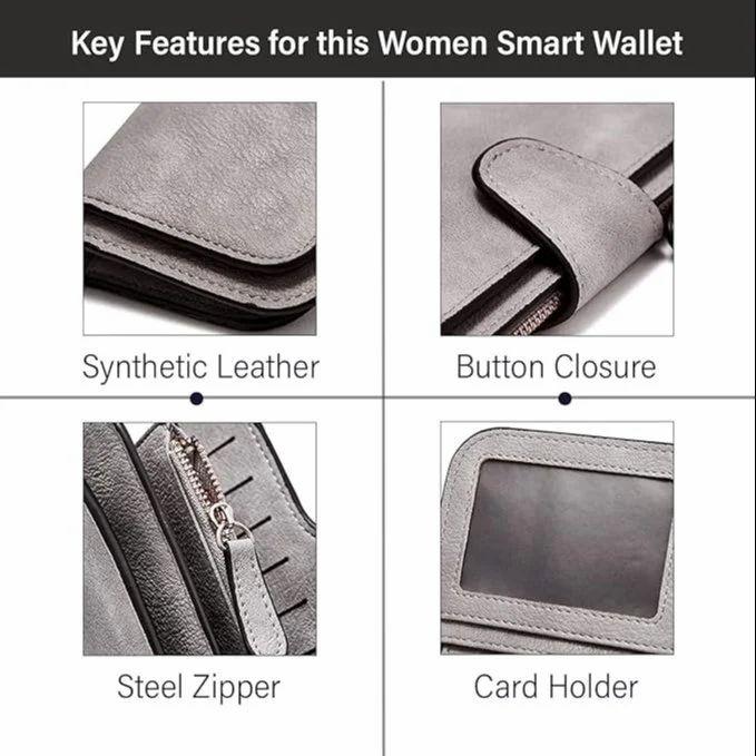 LADIES CLUTCH WALLET BIG - Women's Long Leather Wallet