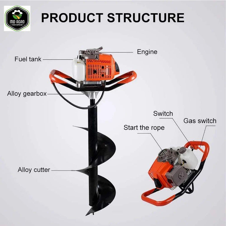 MD Agro Heavy Duty 68cc Petrol Earth Auger