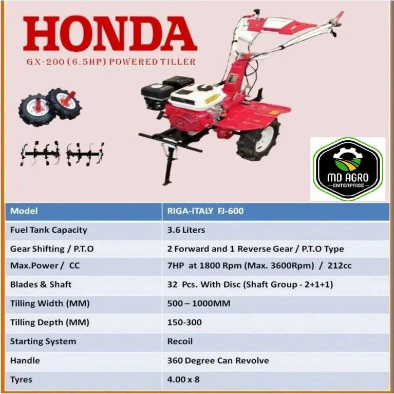 MD Agro Honda Fj500 Rotary Tiller Machine