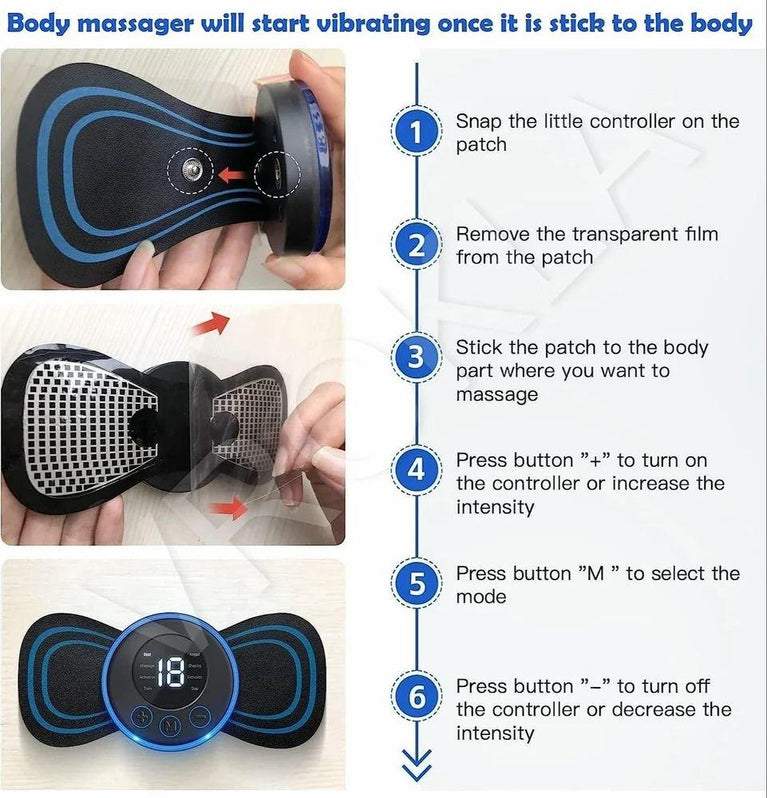 MINI BUTTERFLY MASSAGER Body Massager Machine for Pain Relief Wireless Massager