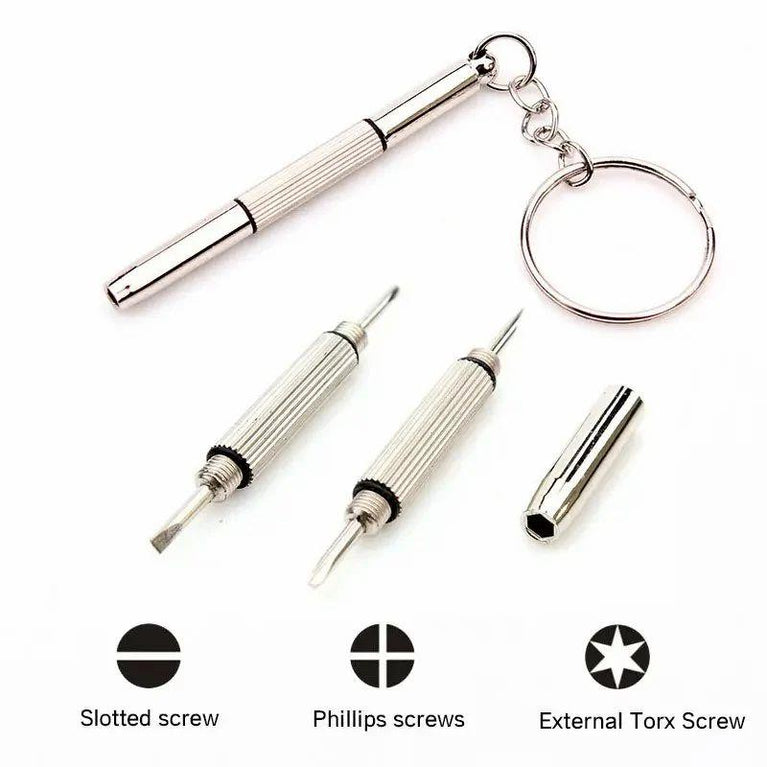 MINI SCREWDRIVER KEYCHAIN - 3 in 1 short screwdriver performance tool