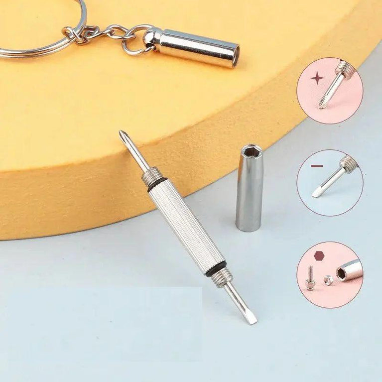 MINI SCREWDRIVER KEYCHAIN - 3 in 1 short screwdriver performance tool