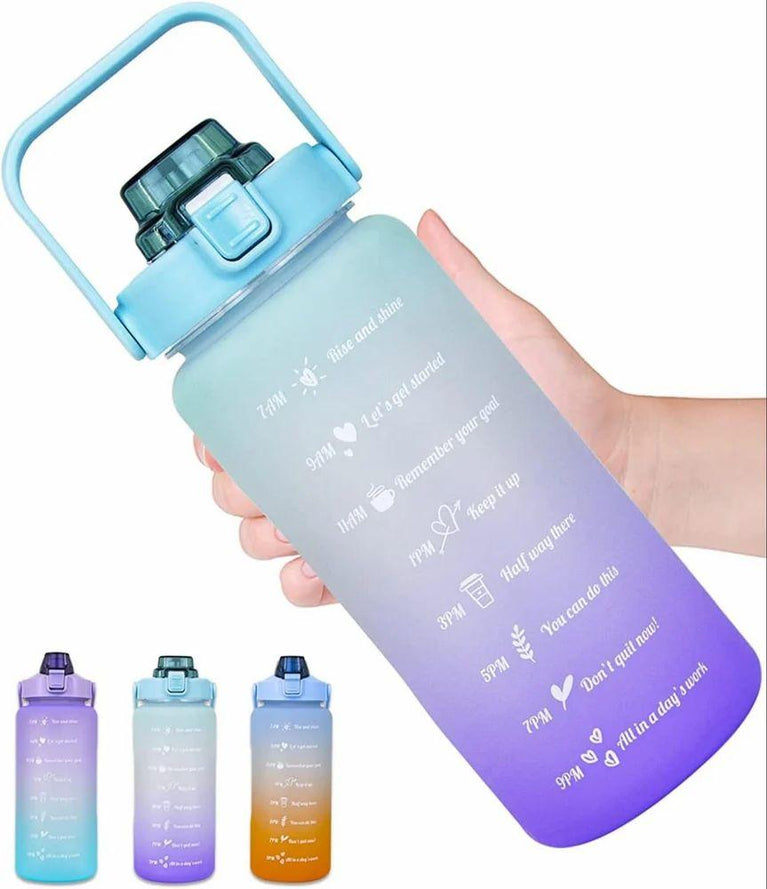 MOTIVATIONAL WATER BOTTLE 2L - Motivational 2L Water Bottles 64oz Half Gallon Water Bottle