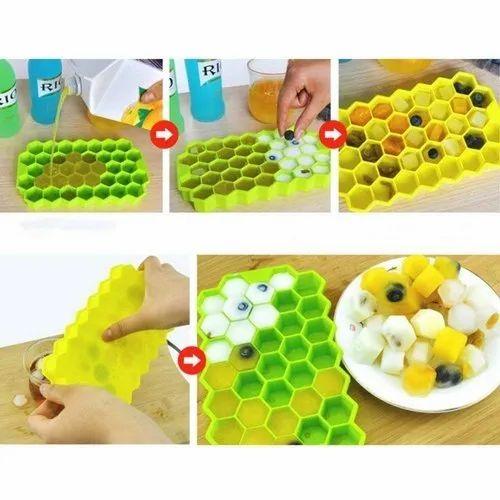 Mold With Cover - Ice Cube Trays -Flexible Silicone 37 Creative Ice Cubes Maker Mold