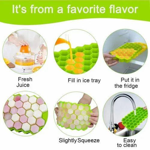 Mold With Cover - Ice Cube Trays -Flexible Silicone 37 Creative Ice Cubes Maker Mold