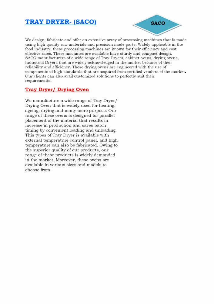 Moringa Leaves Dryer Machine