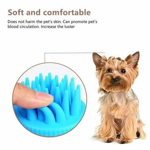 PET SILICONE - Pet Bath Brush with Shampoo Container for Dog Cat Bathing Grooming Pet Scrubber