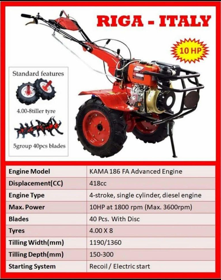 RIGA ITALY Power Weeder 10 Hp Heavy duty