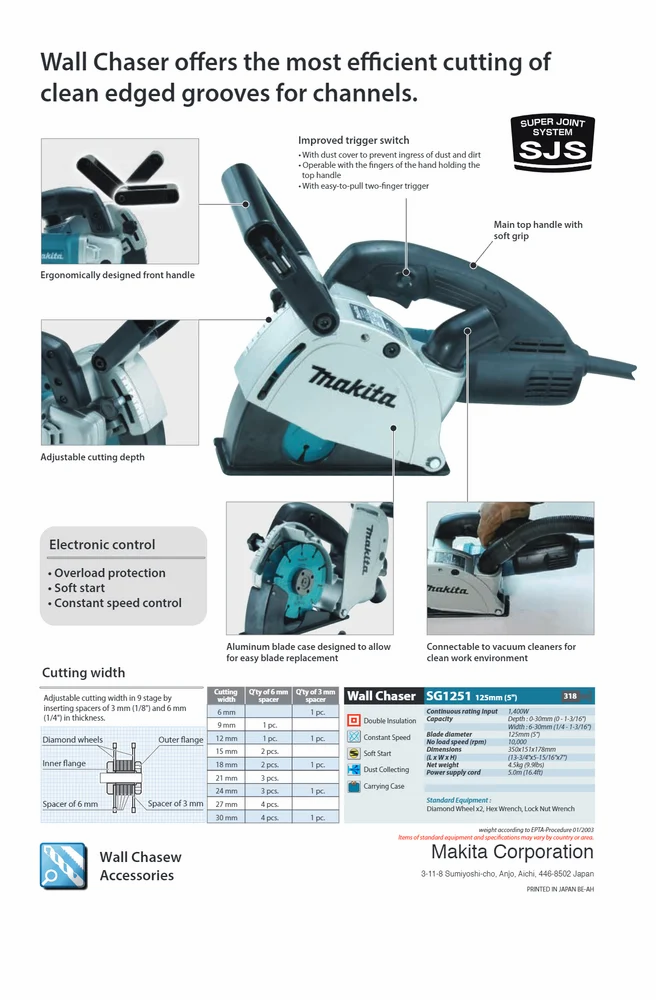 SG1251J Wall Chaser Machine