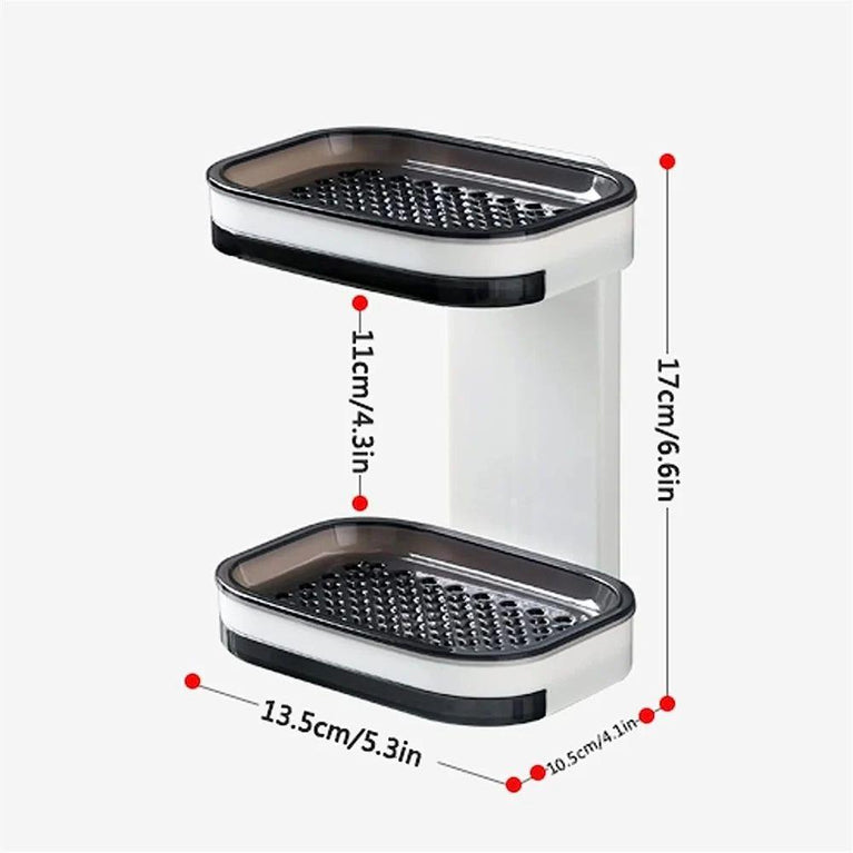 SOAP BOX BLACK 2 LAYER - Decorative soap dish Strong Double Layer Soap Dish