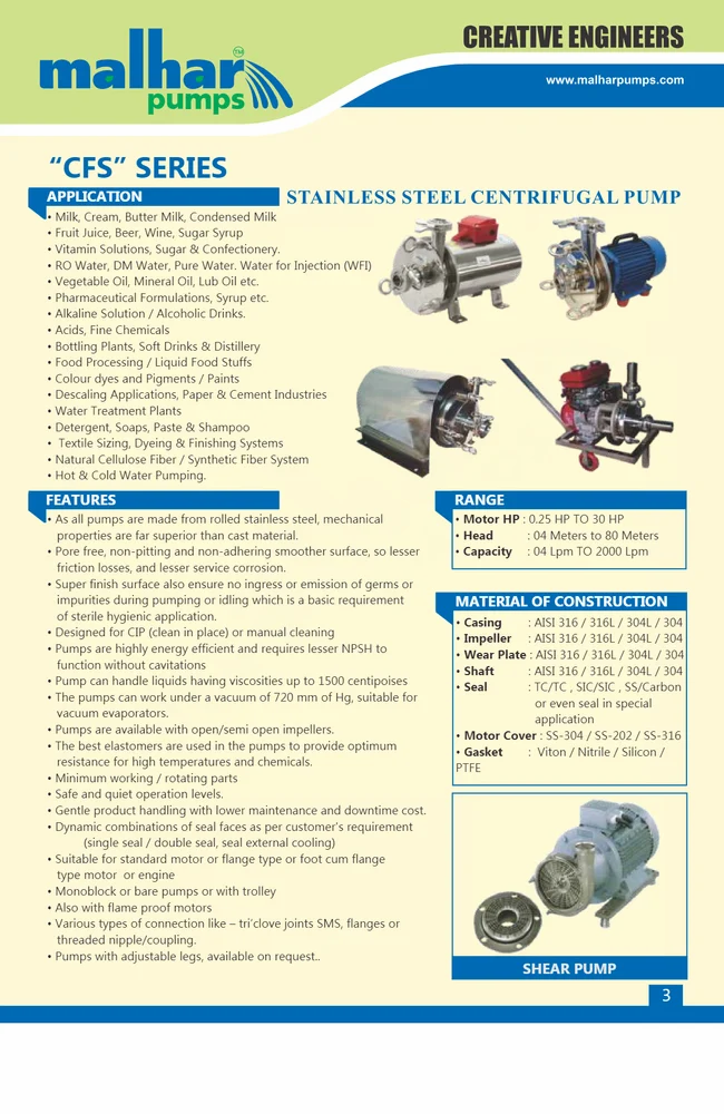 SS Milk Pump