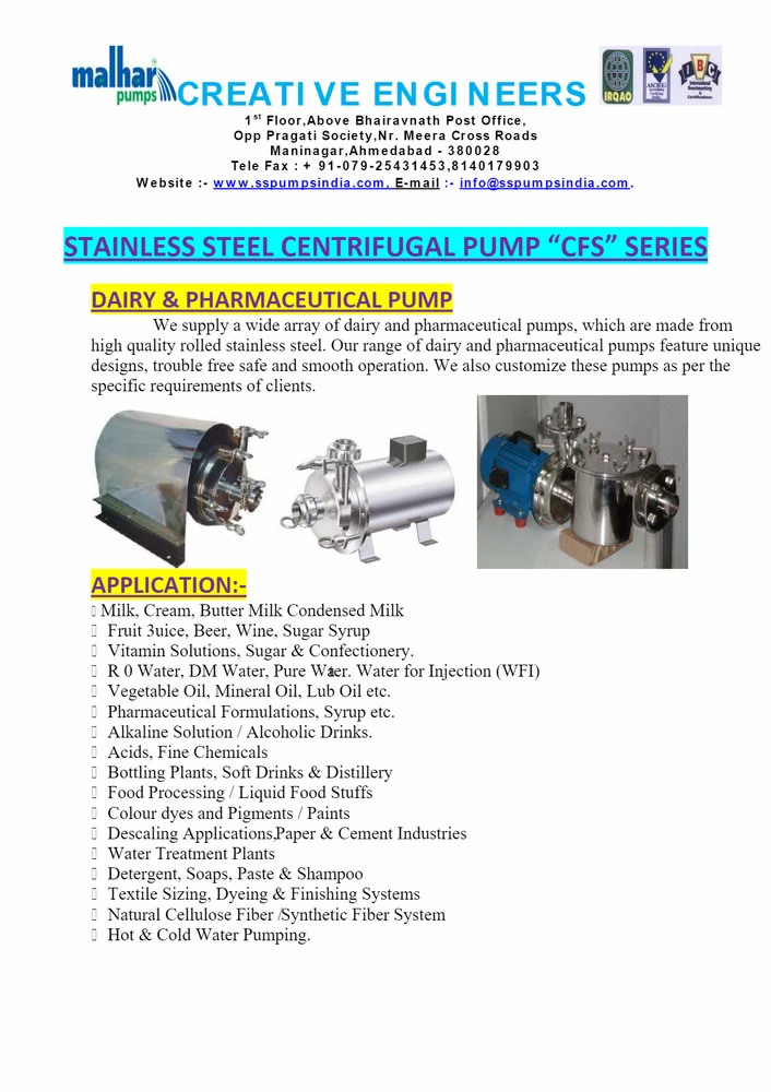 SS Sanitary Pump