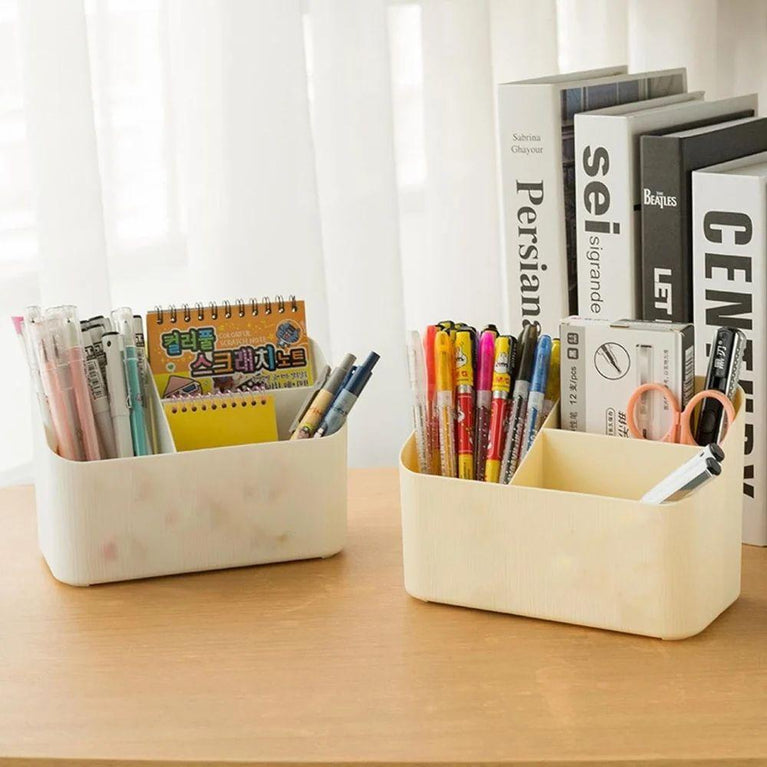 STORAGE BOX 3 COMP - 3 Section Multi-Purpose Large Size Compact Desk Storage Organizer