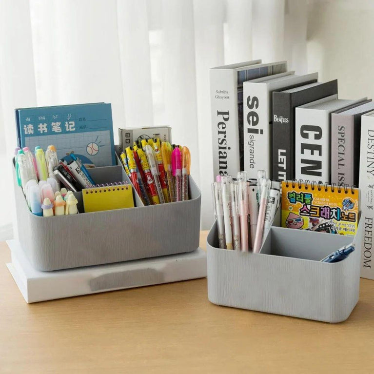 STORAGE BOX 3 COMP - 3 Section Multi-Purpose Large Size Compact Desk Storage Organizer