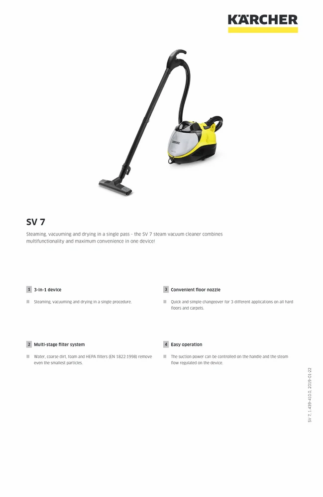 SV 7 Steam Vacuum Cleaner